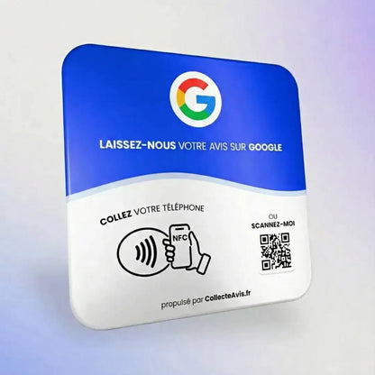 Plaque avis Google NFC CollecteAvis en plexiglas