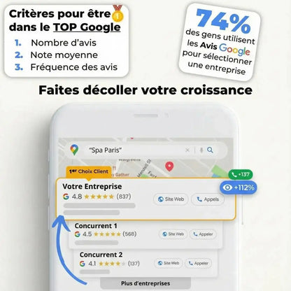 Commerce premier sur Google Maps grace aux avis Google CollecteAvis